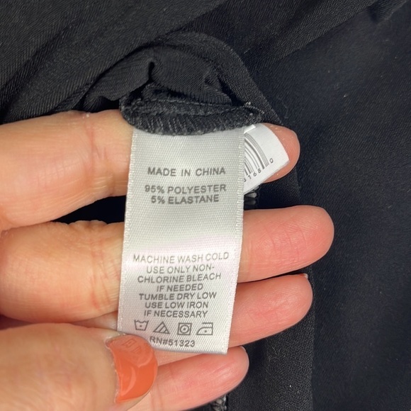 1. State Beachy Split Front Hem Drawstring Pull On Black Pants Womens Size S - Picture 10 of 13